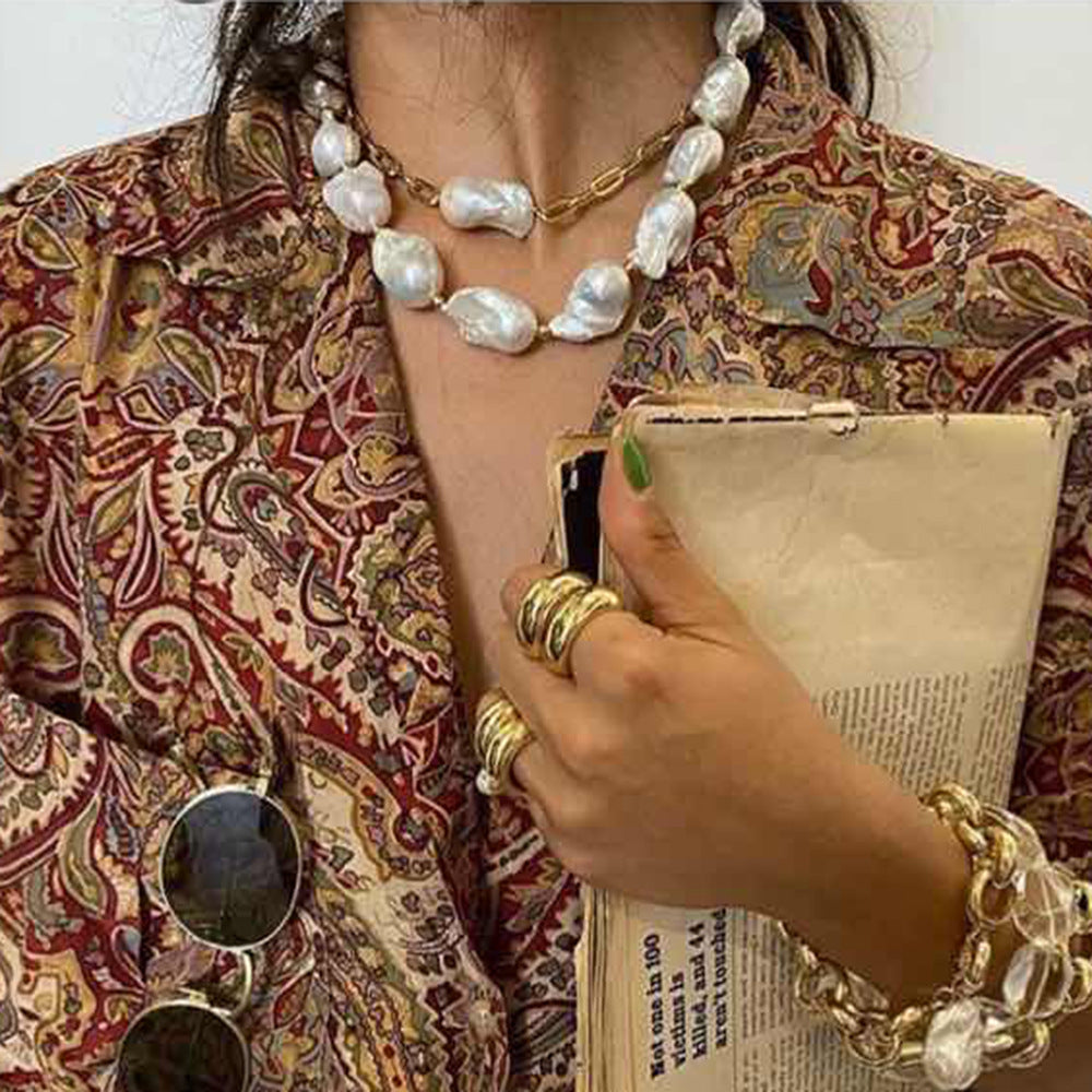 Holiday Style Irregular Pearl Necklace