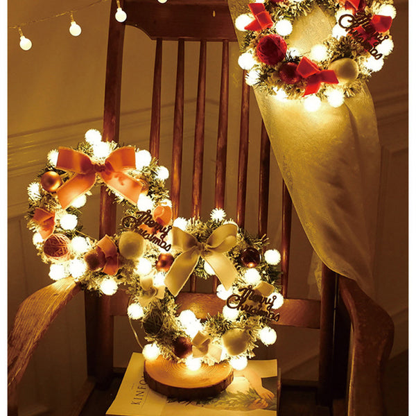 Multicolor Christmas Pendant LED Light String Wreath Package Decoration